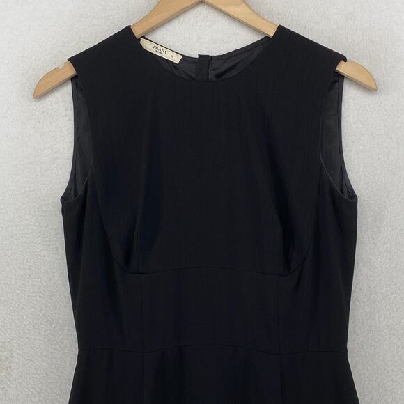 PRADA MILANO Dress 42 S Silk Blend Sheath Sleeveless Career Workwear Black - Picture 5 of 15